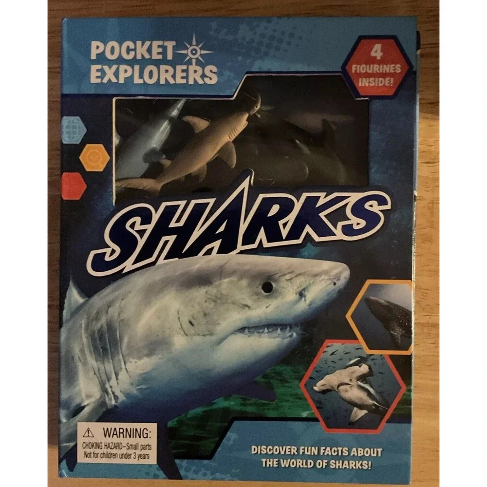 Pocket Explores Set Of 4 Book, Dinosaurs, Wild Cat,‎ Sharks, And Reptiles, 2021